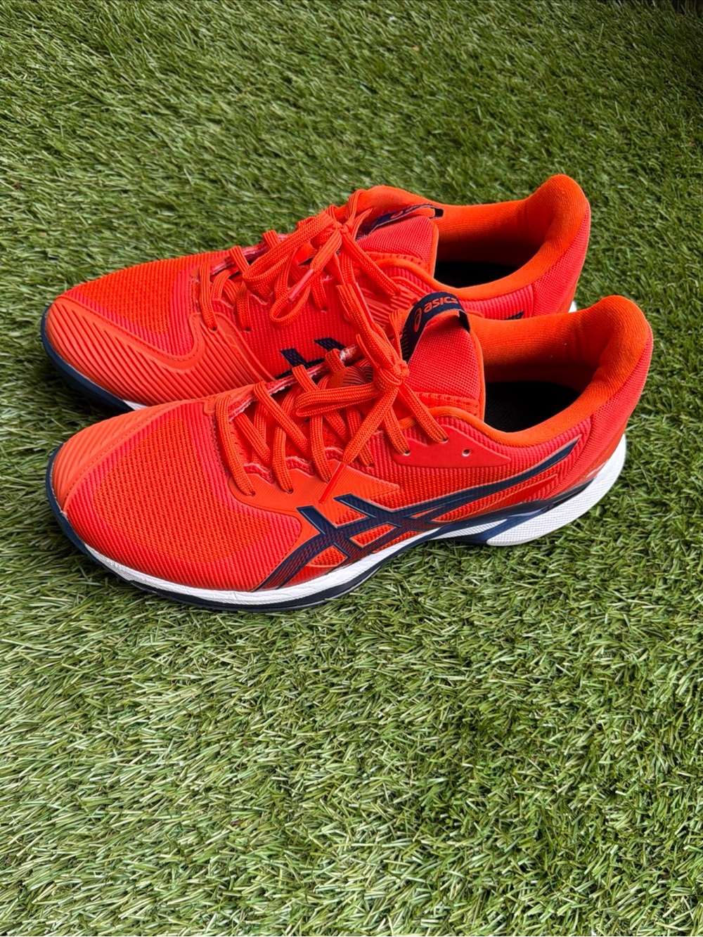ASICS Bright Orange Men's Athletic Running Shoes with Navy Accents